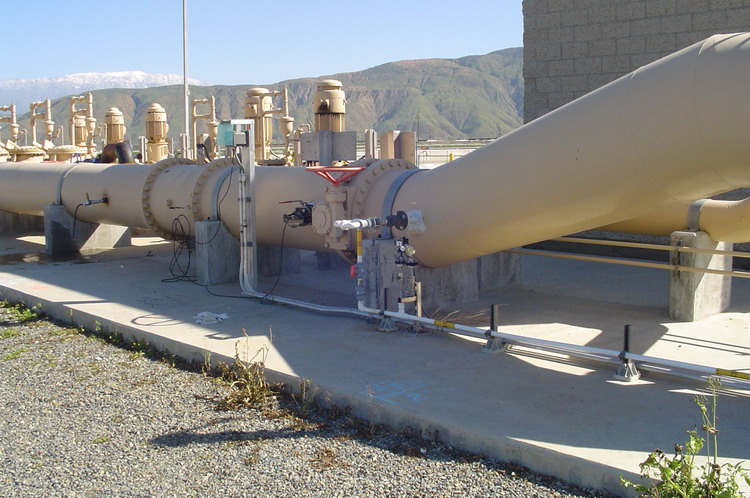 WWTP pipeline with chemical injection